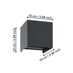 LED-Wandleuchte 'Valmontone' schwarz 10 x 10 cm