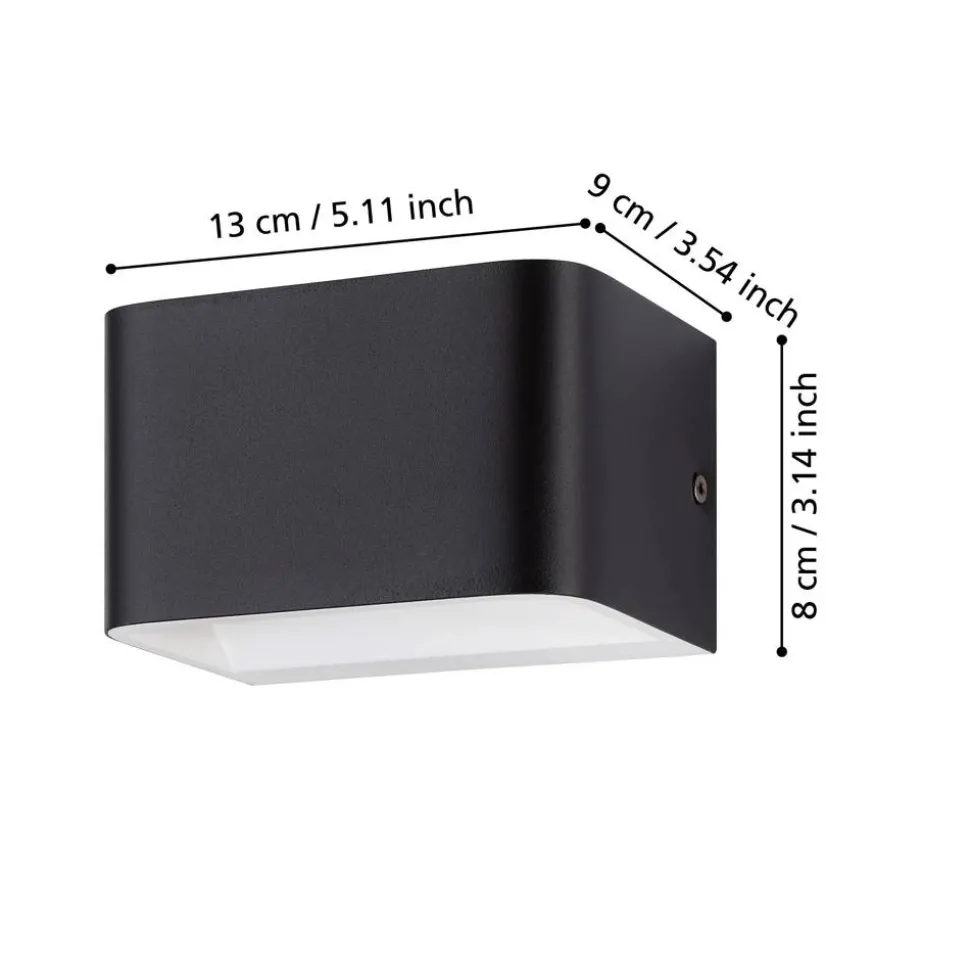 LED-Wandleuchte 'Sania 4' schwarz/weiß 13 x 8 cm