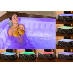 LED-Whirlpool 'LAY-Z-SPA®Hollywood AirJet™' Marmor-Optik 180 x 180 x 66 cm