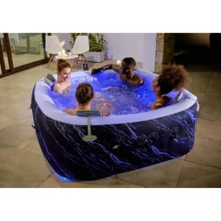 LED-Whirlpool 'LAY-Z-SPA®Hollywood AirJet™' Marmor-Optik 180 x 180 x 66 cm