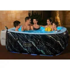 LED-Whirlpool 'LAY-Z-SPA®Hollywood AirJet™' Marmor-Optik 180 x 180 x 66 cm