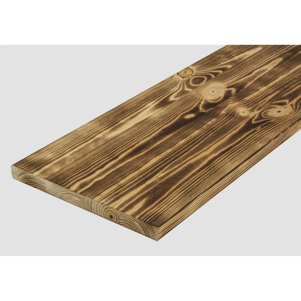 Leimholz 'Antik' Kiefer geflammt 300 x 1200 x 18 mm