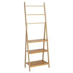 Leiterregal mit 3 Ablagen Bambus naturfarben 53 x 153,5 x 30,5 cm