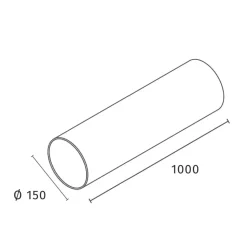 Lüftungsrohr Ø 150 x 1000 mm
