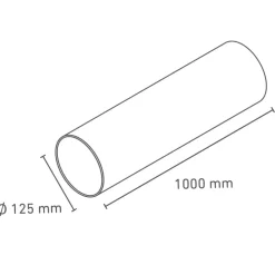 Lüftungsrohr Ø 125 x 1000 mm