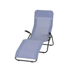 Liegestuhl 'Anco' klappbar blau 72,5 x 103,5 x 144 cm