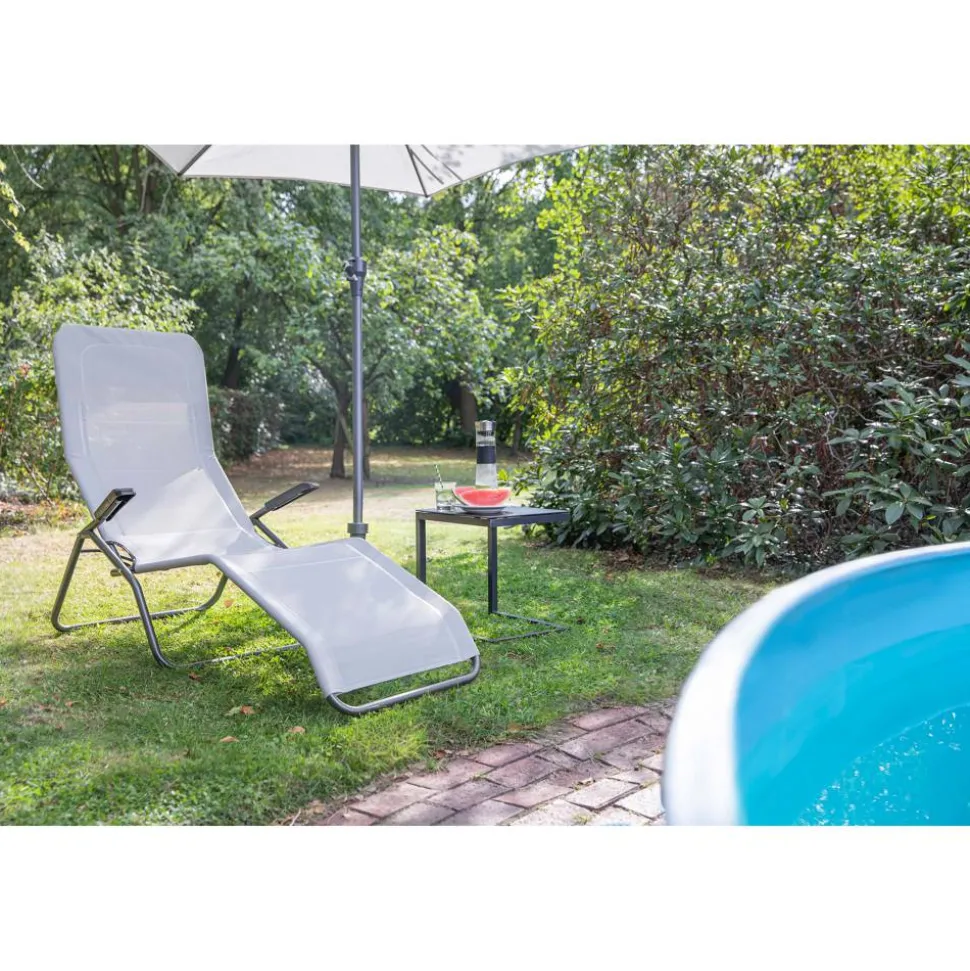 Liegestuhl 'Anco' klappbar grau 72,5 x 103,5 x 144 cm