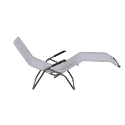 Liegestuhl 'Anco' klappbar grau 72,5 x 103,5 x 144 cm