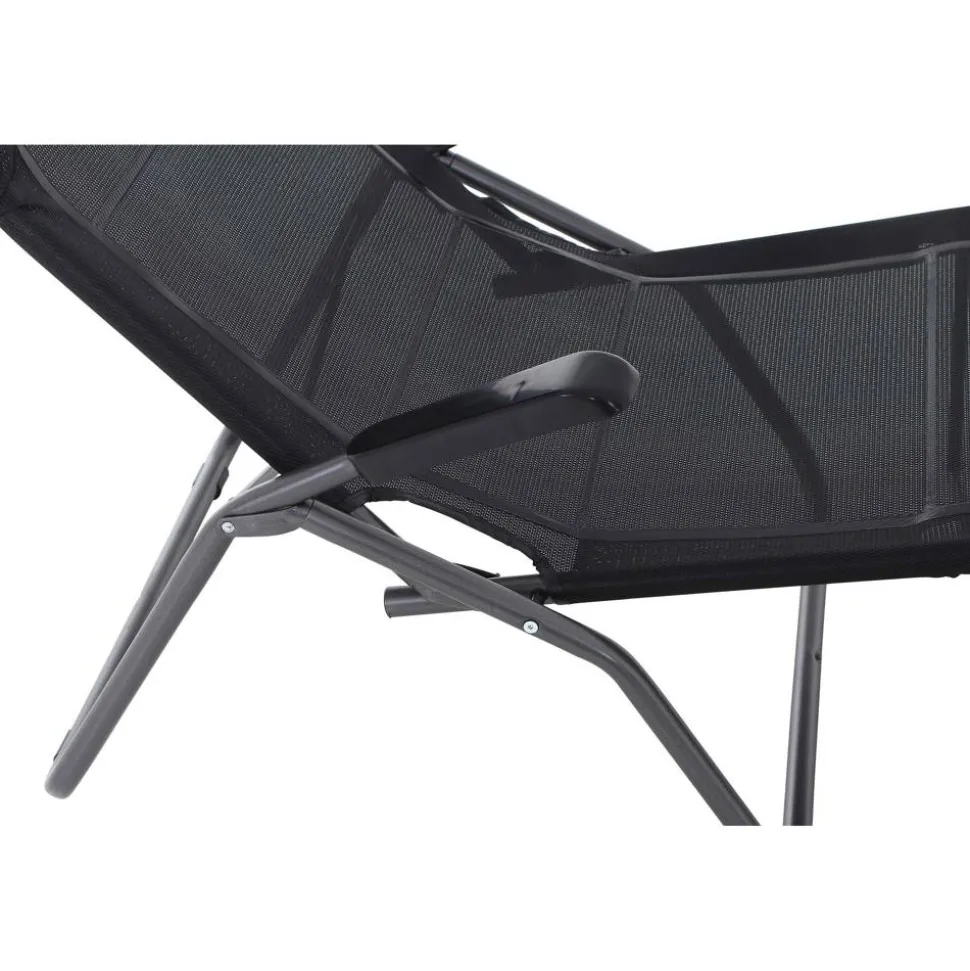 Liegestuhl 'Anco' klappbar schwarz 72,5 x 103,5 x 144 cm