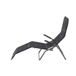 Liegestuhl 'Anco' klappbar schwarz 72,5 x 103,5 x 144 cm
