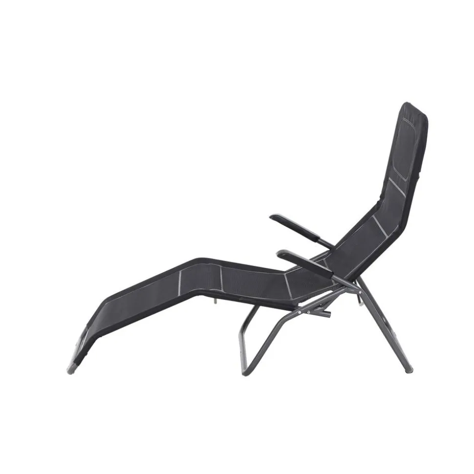 Liegestuhl 'Anco' klappbar schwarz 72,5 x 103,5 x 144 cm