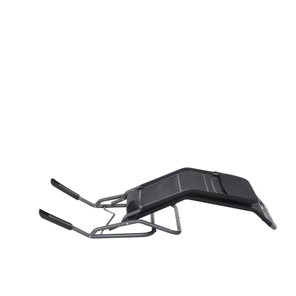 Liegestuhl 'Anco' klappbar schwarz 72,5 x 103,5 x 144 cm