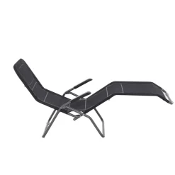 Liegestuhl 'Anco' klappbar schwarz 72,5 x 103,5 x 144 cm
