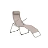 Liegestuhl klappbar beige 152 x 66 x 112 cm