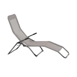 Liegestuhl klappbar taupe 60,5 x 94,5 x 140 cm