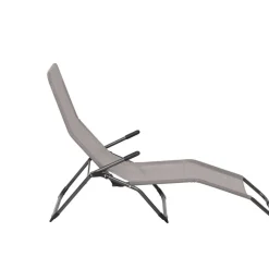 Liegestuhl klappbar taupe 60,5 x 94,5 x 140 cm