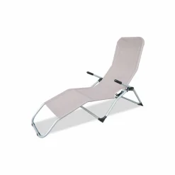 Liegestuhl klappbar taupe 60 x 98 x 142 cm