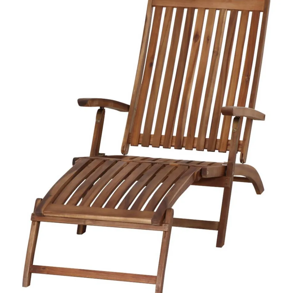 Liegestuhl 'Paleros' klappbar Akazienholz braun 60 x 90 x 147 cm