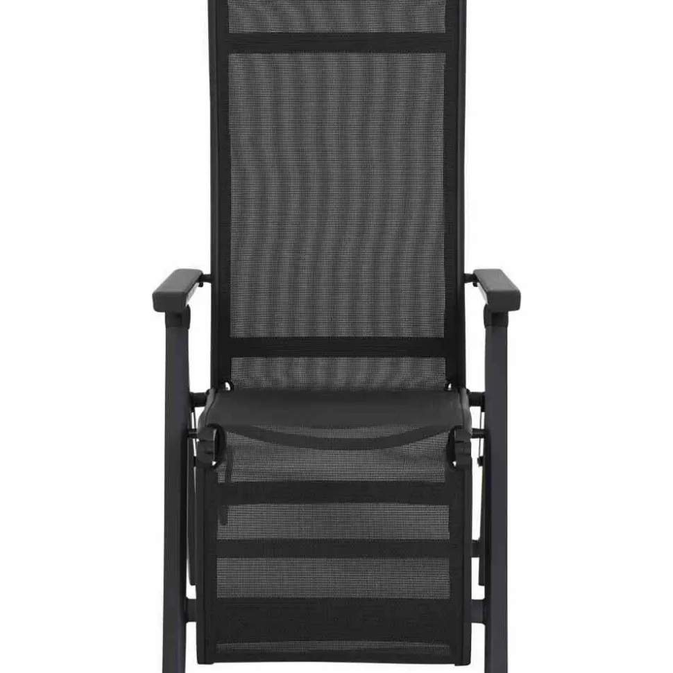 Liegestuhl 'Tesoro' klappbar Aluminium schwarz 60,5 x 111 x 72 cm