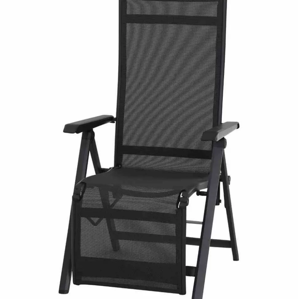 Liegestuhl 'Tesoro' klappbar Aluminium schwarz 60,5 x 111 x 72 cm