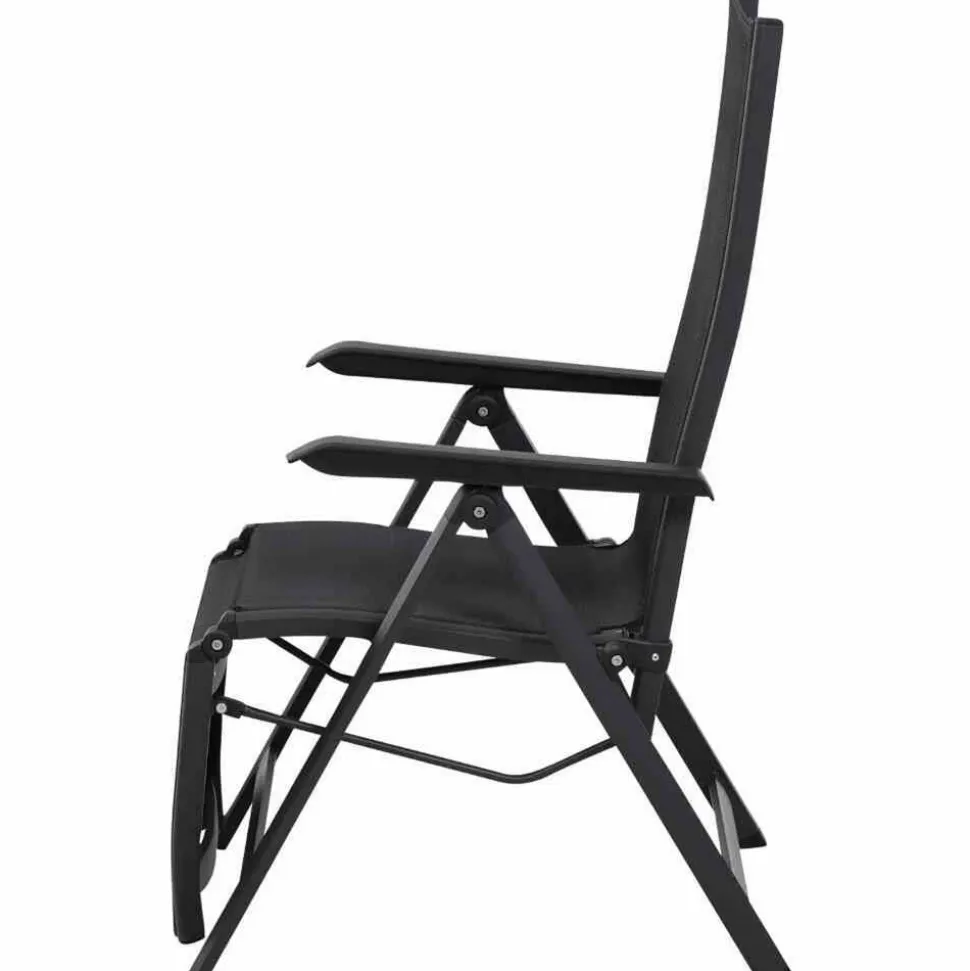 Liegestuhl 'Tesoro' klappbar Aluminium schwarz 60,5 x 111 x 72 cm