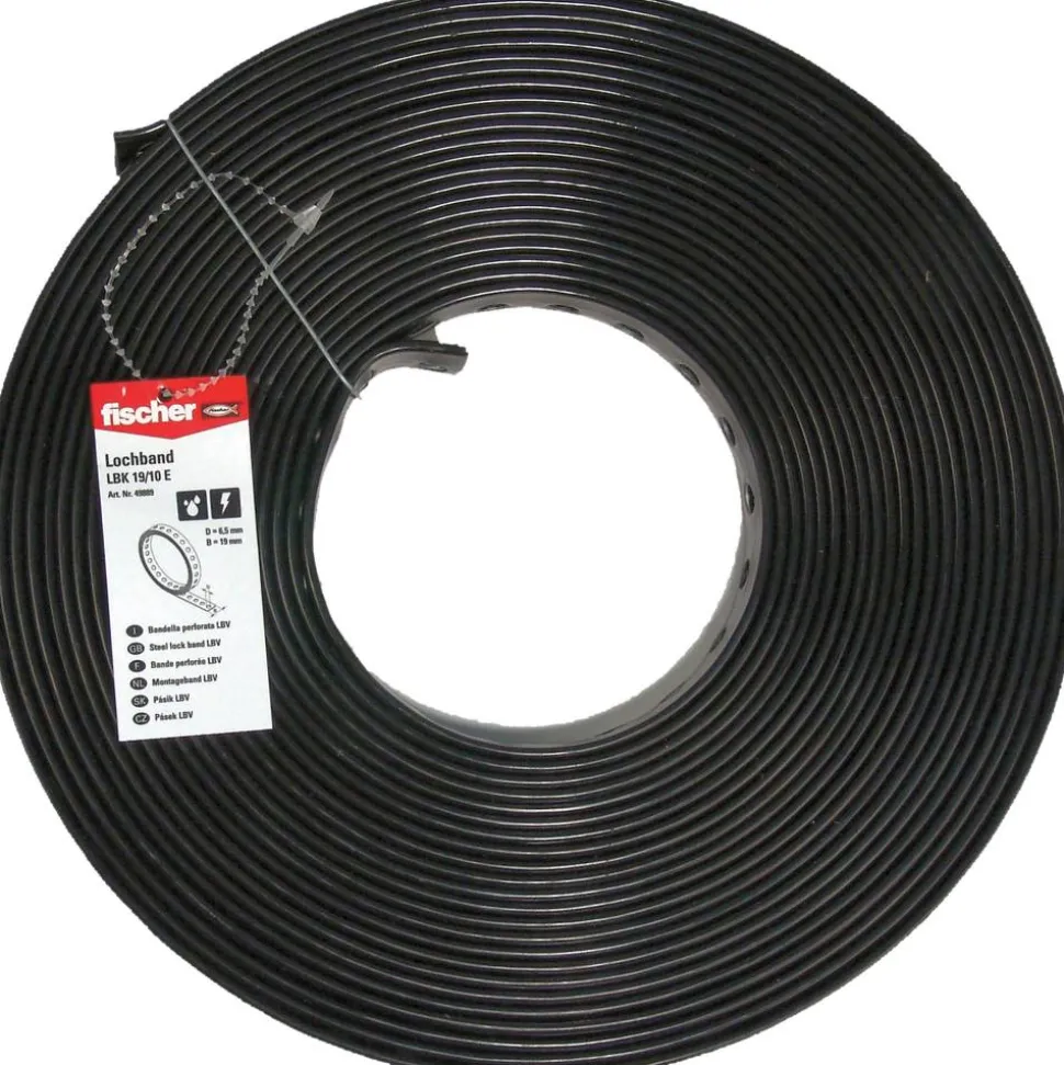 Lochband 'LBK 19/10' schwarz Stahl 10 m x 19 mm