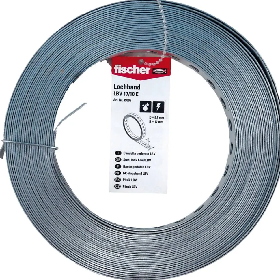 Lochband 'LBV 12/10' Stahl galvanisch verzinkt 10 m x 12 mm