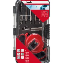 Lochsägen-Set mit Bohrschablone Ø 4-12 mm 8-teilig