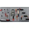 Lochwand Stahlblech hellgrau 120 x 60 x 1,5 cm 3-teilig mit 12 Haken