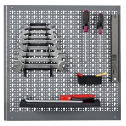 Lochwand Stahlblech hellgrau 60 x 60 x 1,5 cm