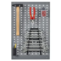 Lochwand Stahlblech hellgrau 40 x 60 x 1,5 cm