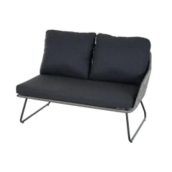 Loungebank 'Kansas' Armlehne links matt anthrazit/grau 127 x 75 x 75 cm