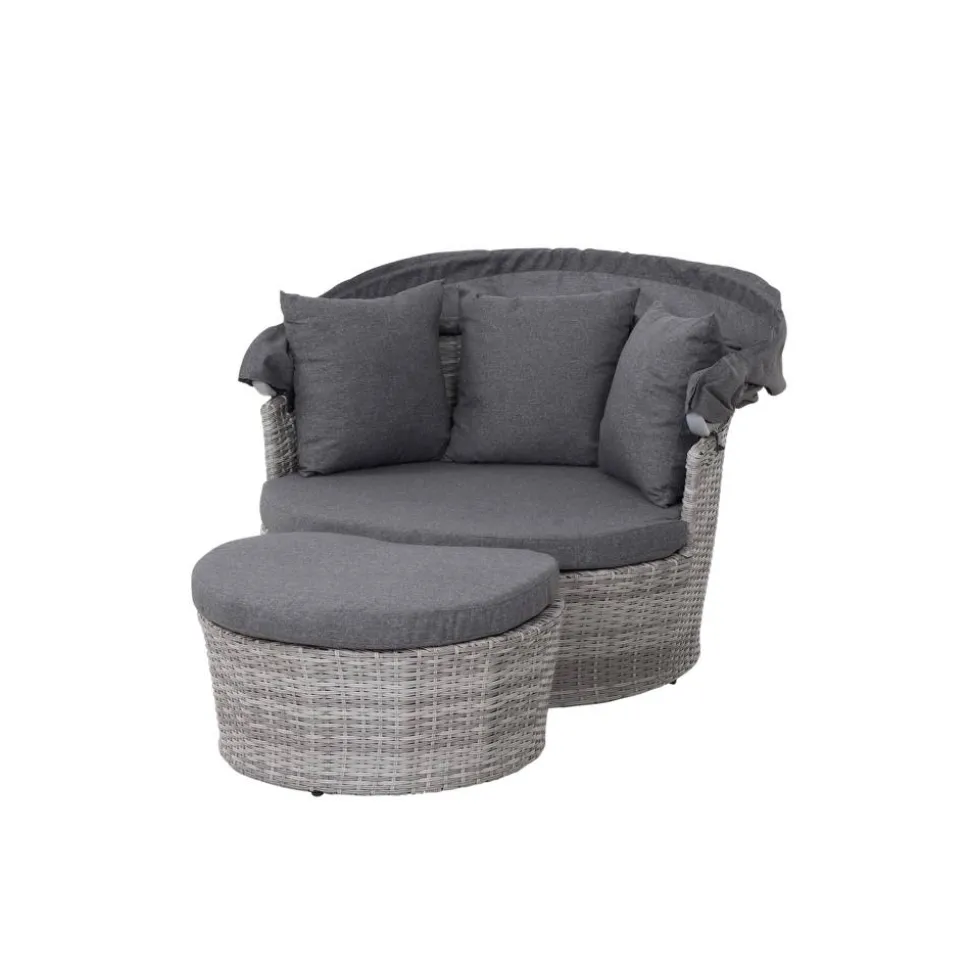 Lounge-Insel 'Luna' Aluminium anthrazit/grau 99 x 146 x 108 cm