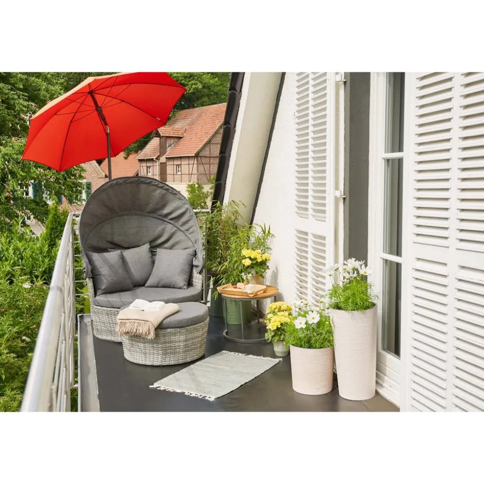 Lounge-Insel 'Luna' Aluminium anthrazit/grau 99 x 146 x 108 cm