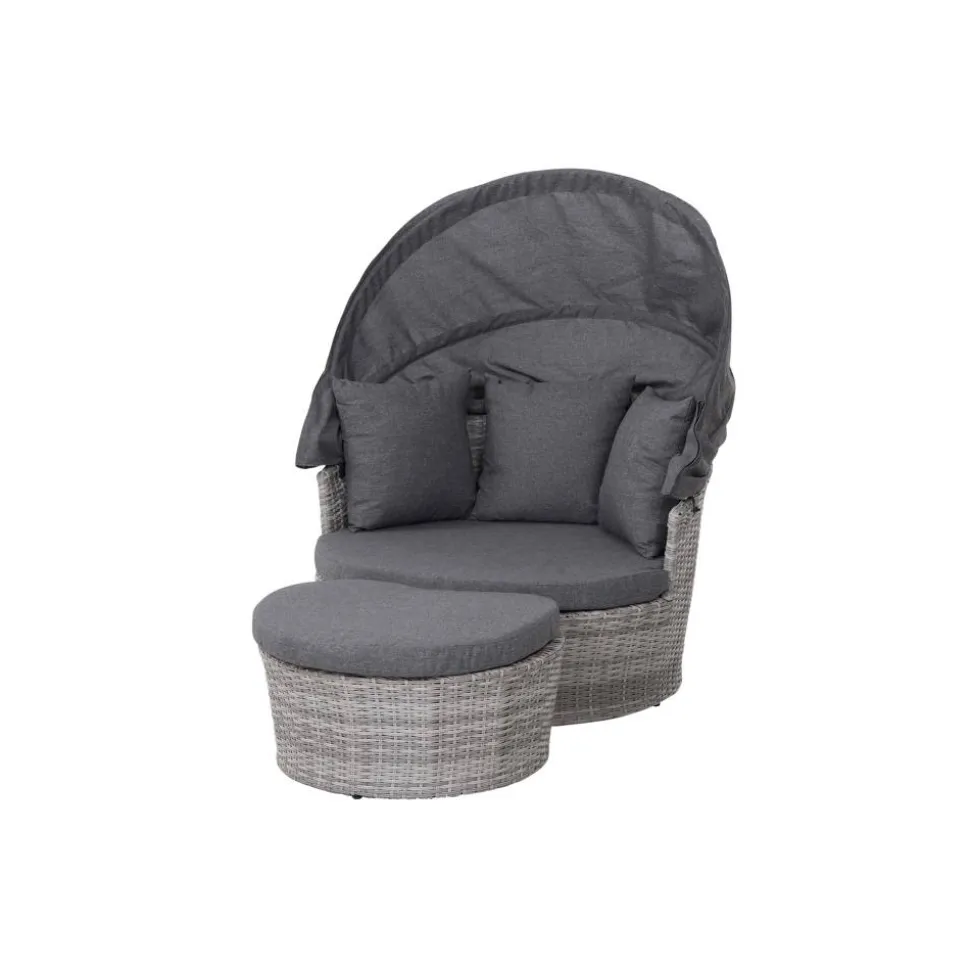 Lounge-Insel 'Luna' Aluminium anthrazit/grau 99 x 146 x 108 cm