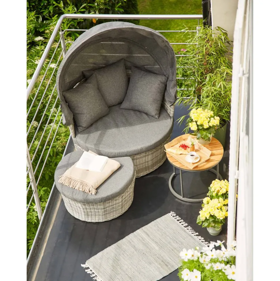 Lounge-Insel 'Luna' Aluminium anthrazit/grau 99 x 146 x 108 cm