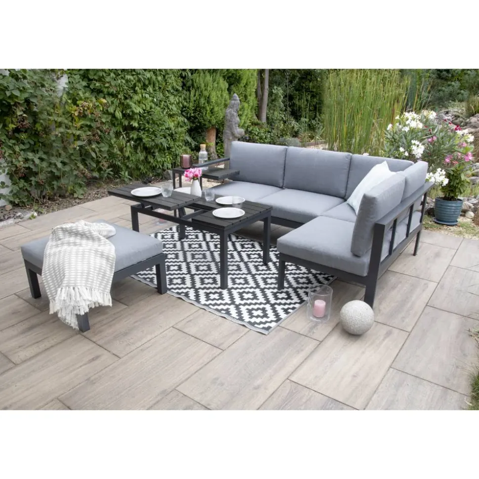 Loungemöbelset 'Braga' Aluminium grau 5-teilig