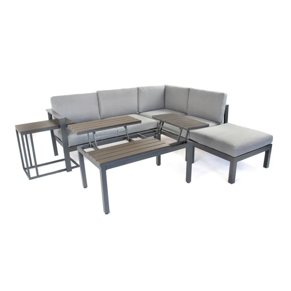 Loungemöbelset 'Braga' Aluminium grau 5-teilig