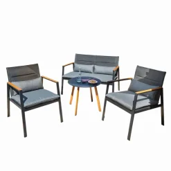 Loungemöbelset 'Charlotta' für 4 Personen Stahl