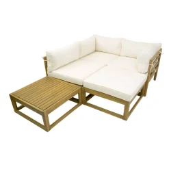 Loungemöbelset 'Karmoy' Holz beige 5-teilig