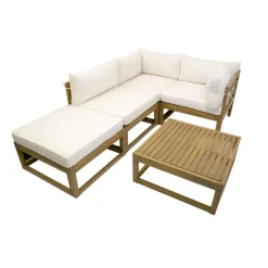 Loungemöbelset 'Karmoy' Holz beige 5-teilig