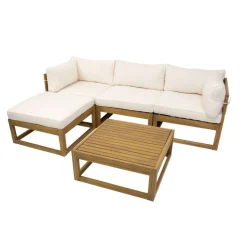 Loungemöbelset 'Karmoy' Holz beige 5-teilig