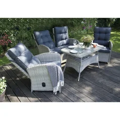 Loungemöbelset 'Monte Carlo' Aluminium anthrazit 4-teilig