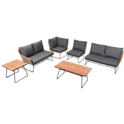 Loungemöbelset 'Montreux' Aluminium grau 6-teilig