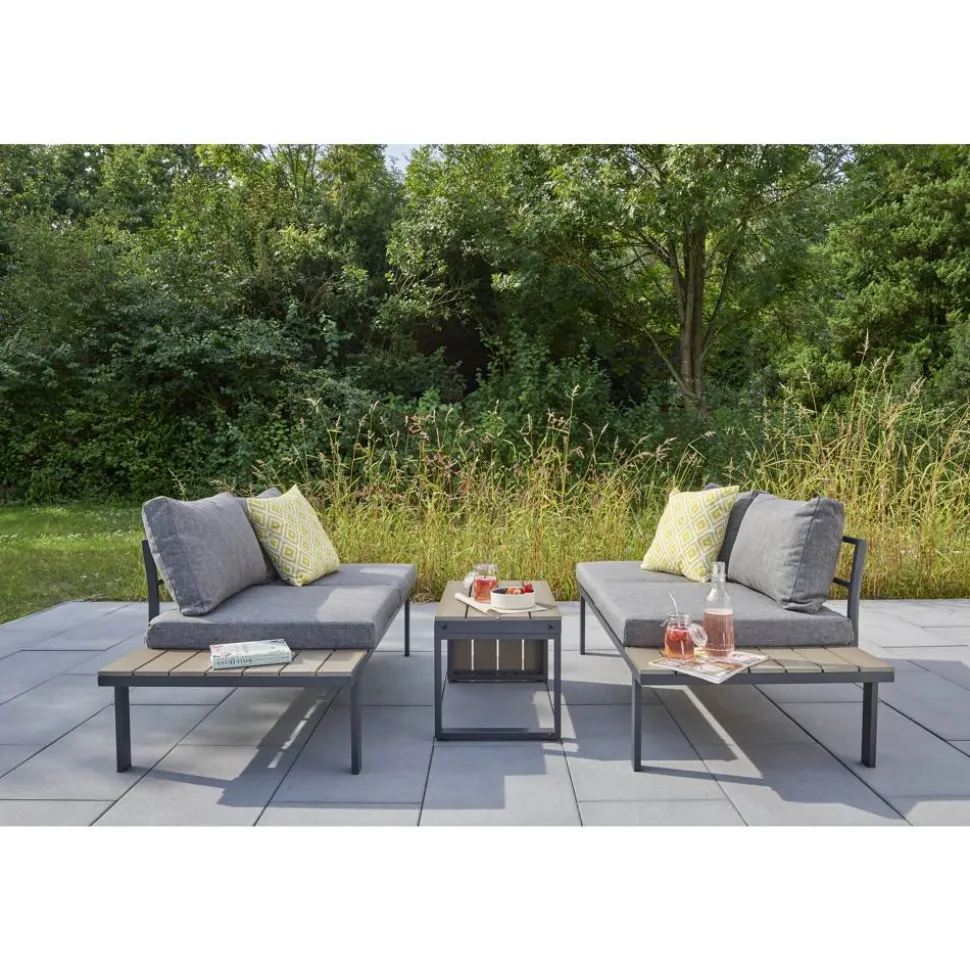Loungemöbelset 'Nola' Stahl/Aluminium grau 2-teilig