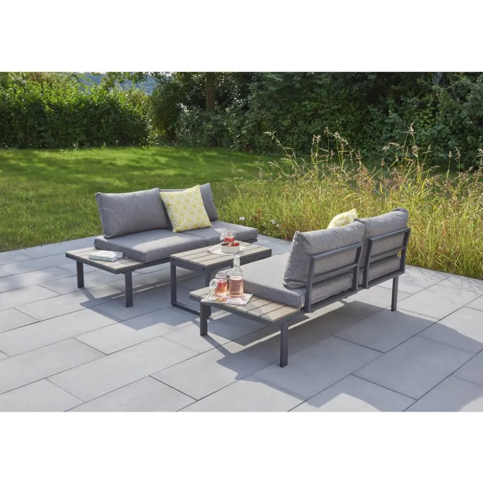 Loungemöbelset 'Nola' Stahl/Aluminium grau 2-teilig