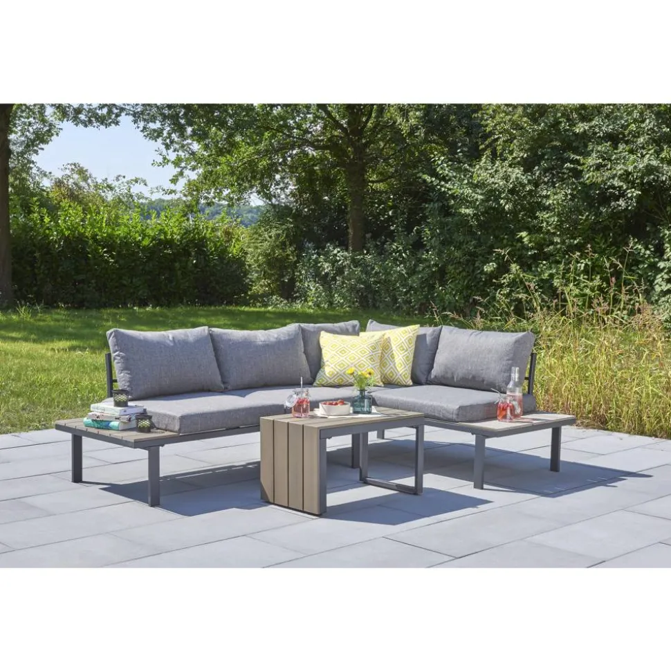 Loungemöbelset 'Nola' Stahl/Aluminium grau 2-teilig