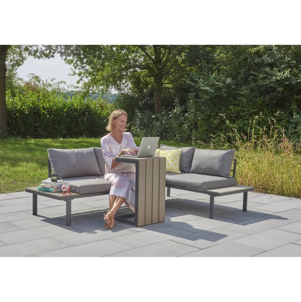 Loungemöbelset 'Nola' Stahl/Aluminium grau 2-teilig