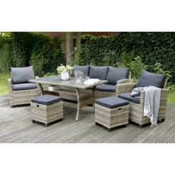 Loungemöbelset 'Prato' Aluminium dunkelgrau 6-teilig