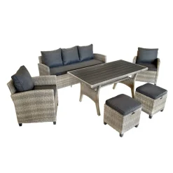 Loungemöbelset 'Prato' Aluminium dunkelgrau 6-teilig